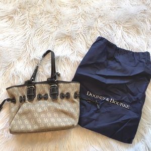 Dooney & Bourke Signature Bag with Leather Trim